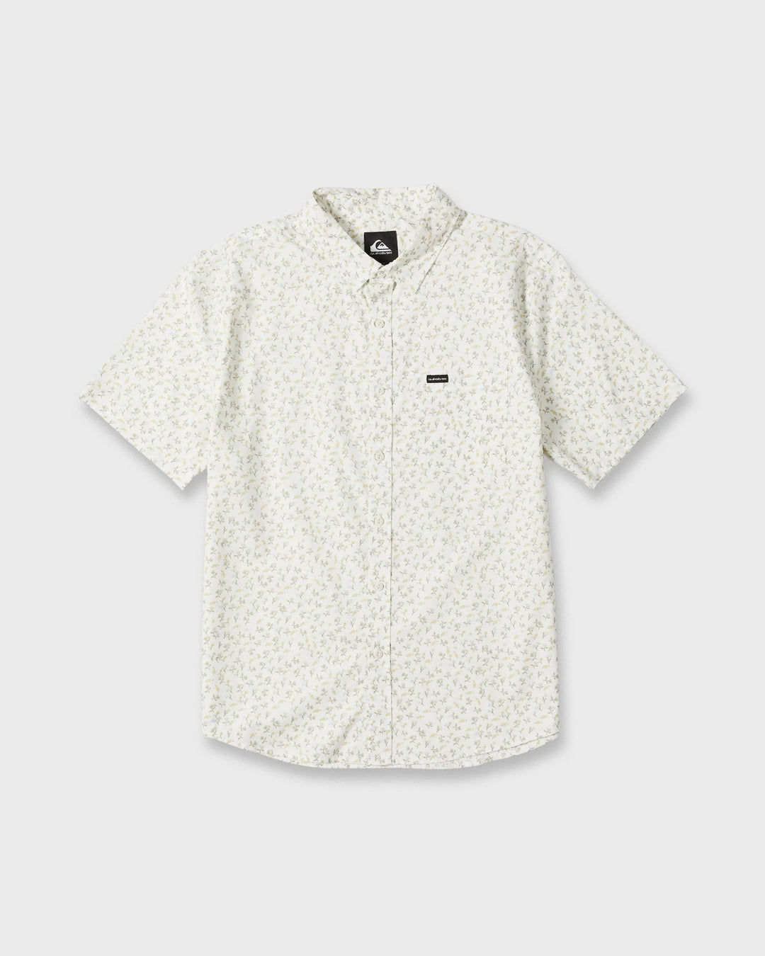 Quiksilver Men's Mesa Meadow Classic Short Sleeve Woven Shirt - Snow White - Sun Diego Boardshop