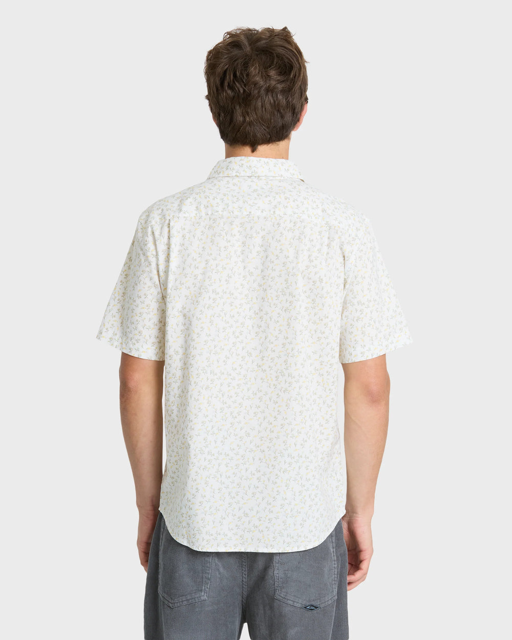 Quiksilver Men's Mesa Meadow Classic Short Sleeve Woven Shirt - Snow White - Sun Diego Boardshop