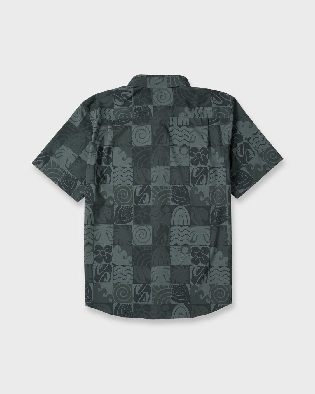 Quiksilver Men's Earth Geo Classic Stretch Short Sleeve Woven Shirt - Phantom - Sun Diego Boardshop