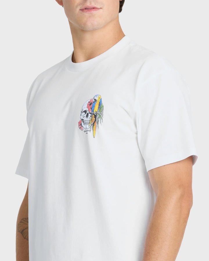 Quiksilver Men's Bird Brain Classic Short Sleeve Knit T-Shirt - White - Sun Diego Boardshop