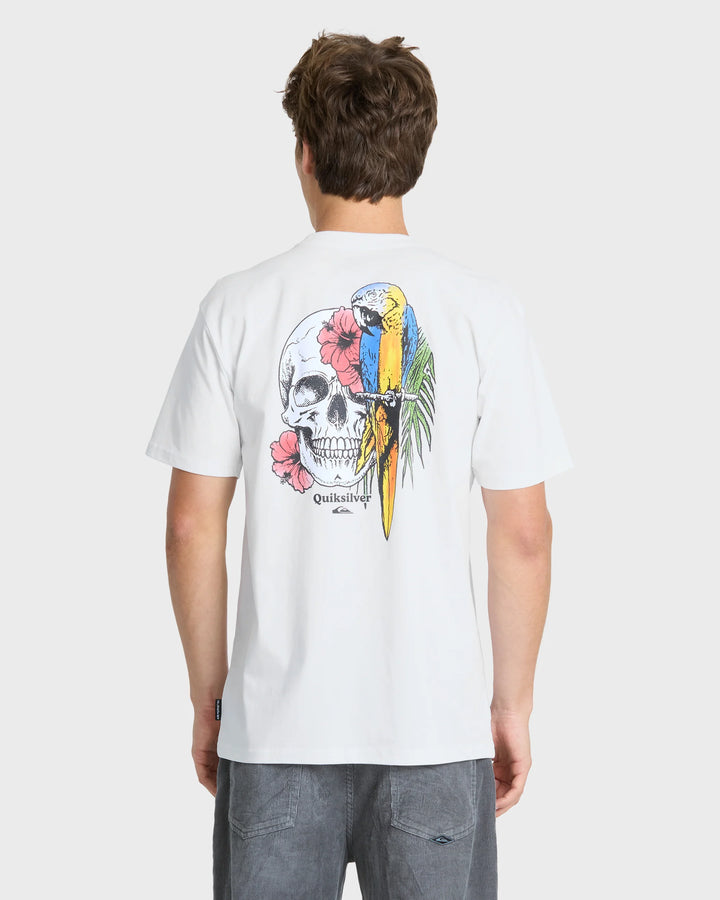 Quiksilver Men's Bird Brain Classic Short Sleeve Knit T-Shirt - White - Sun Diego Boardshop