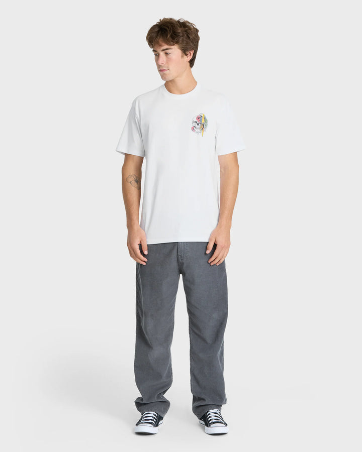 Quiksilver Men's Bird Brain Classic Short Sleeve Knit T-Shirt - White - Sun Diego Boardshop
