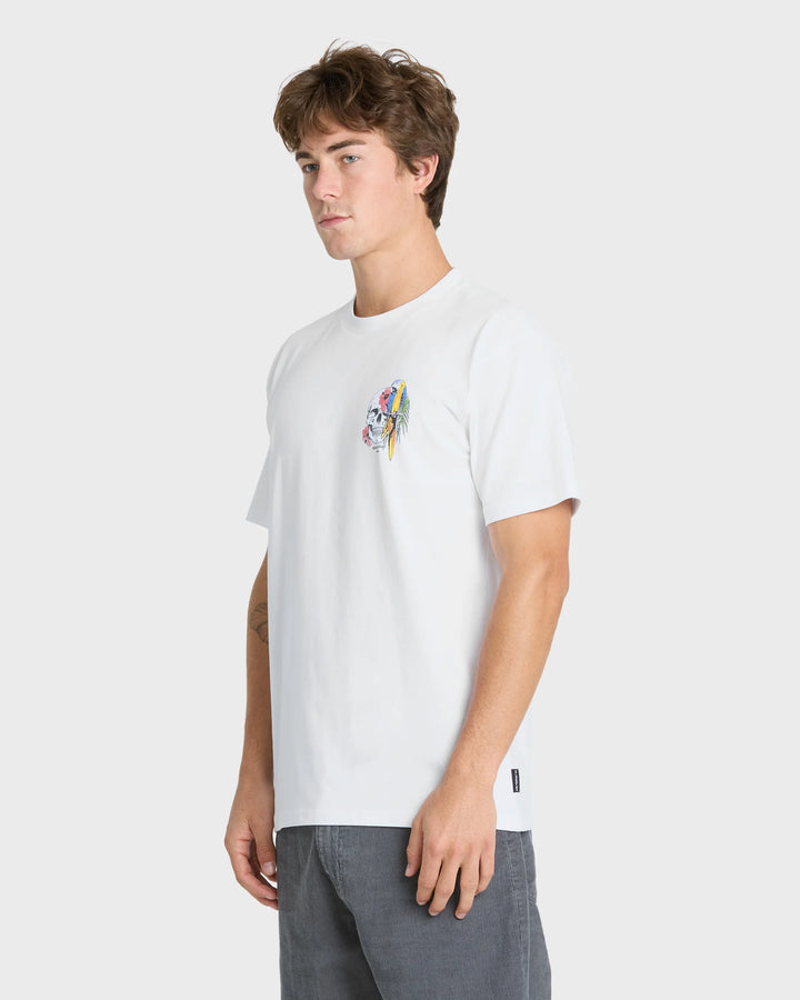 Quiksilver Men's Bird Brain Classic Short Sleeve Knit T-Shirt - White - Sun Diego Boardshop