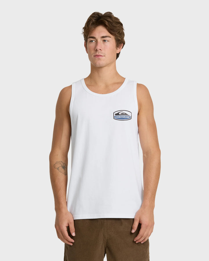 Quiksilver Men's Shapers Crest Tank Top - White - Sun Diego Boardshop