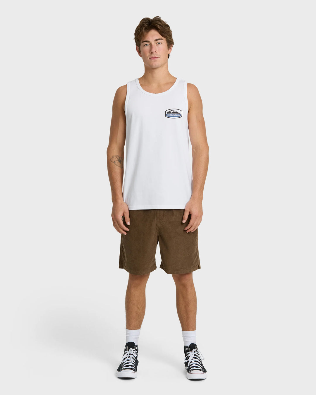 Quiksilver Men's Shapers Crest Tank Top - White - Sun Diego Boardshop