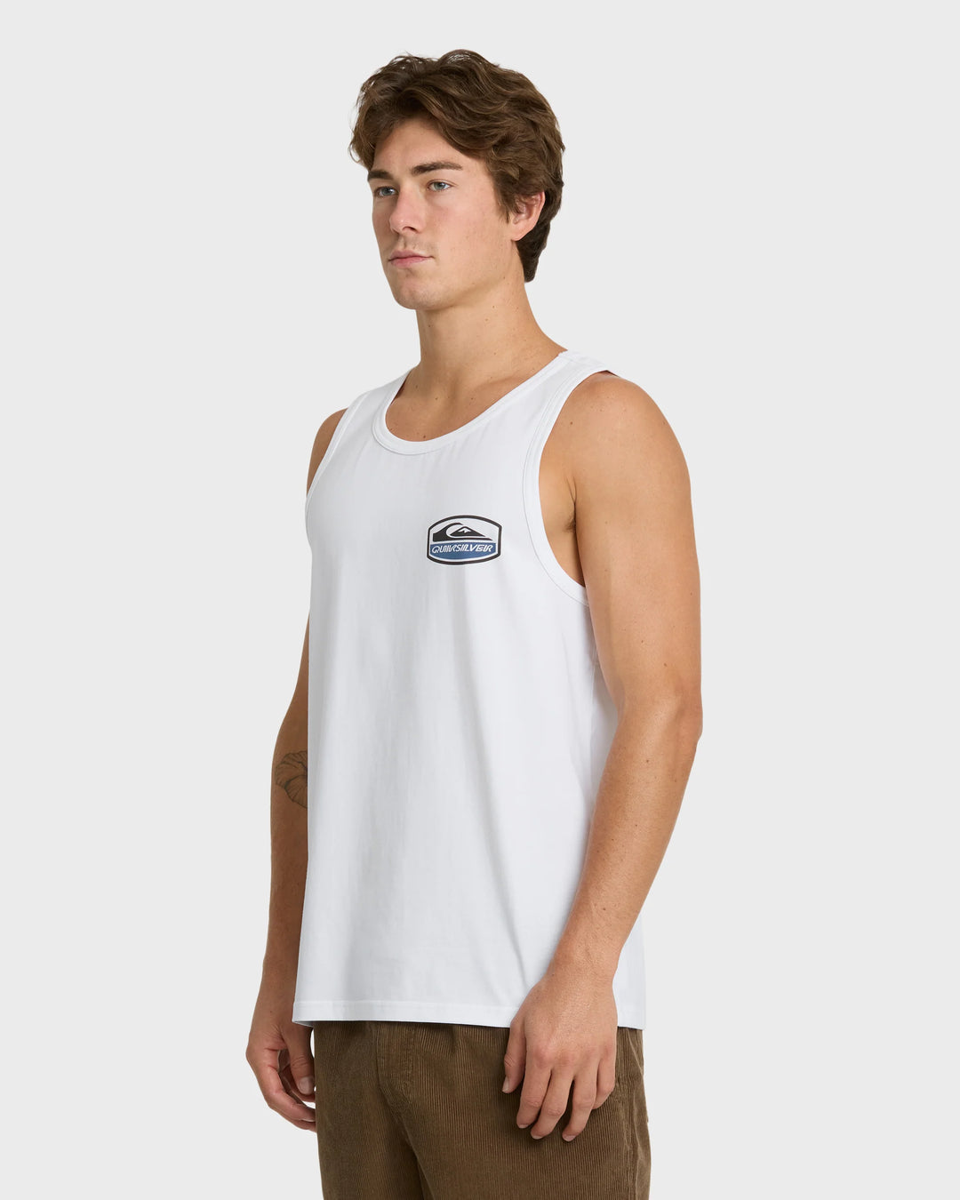 Quiksilver Men's Shapers Crest Tank Top - White - Sun Diego Boardshop