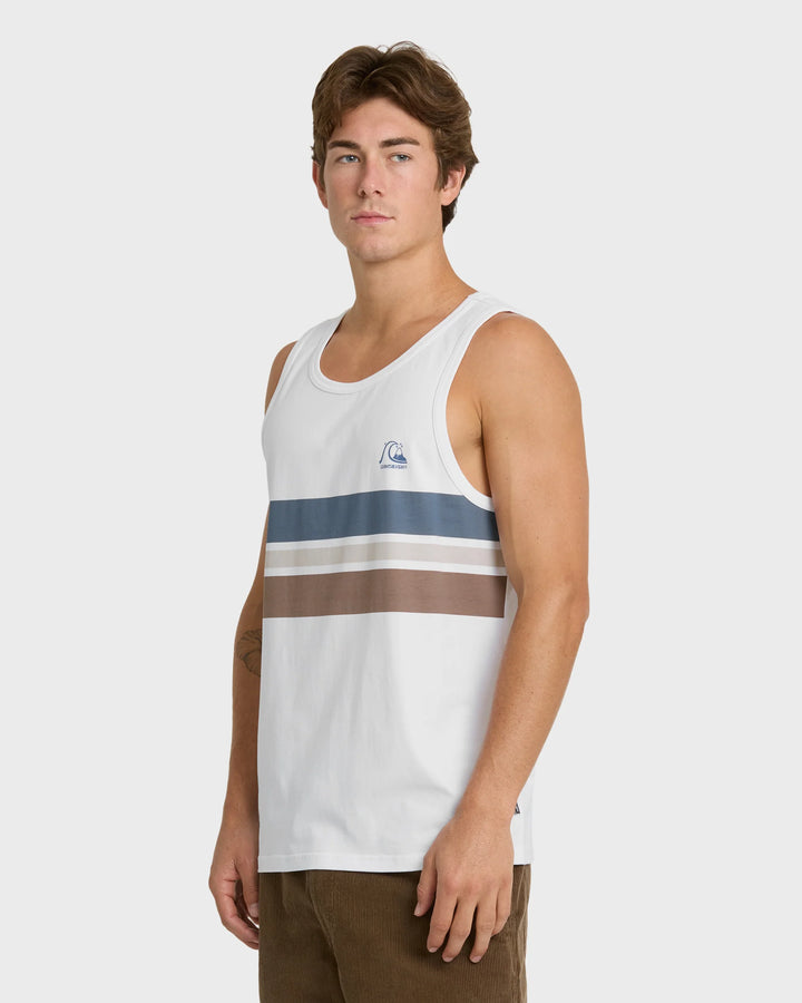Quiksilver Men's Original Stripe Tank Top - White - Sun Diego Boardshop