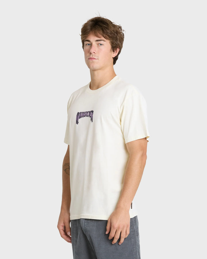 Quiksilver Men's Unlocked Pigment Dye Short Sleeve Knit T-Shirt - Silver Birch - Sun Diego Boardshop
