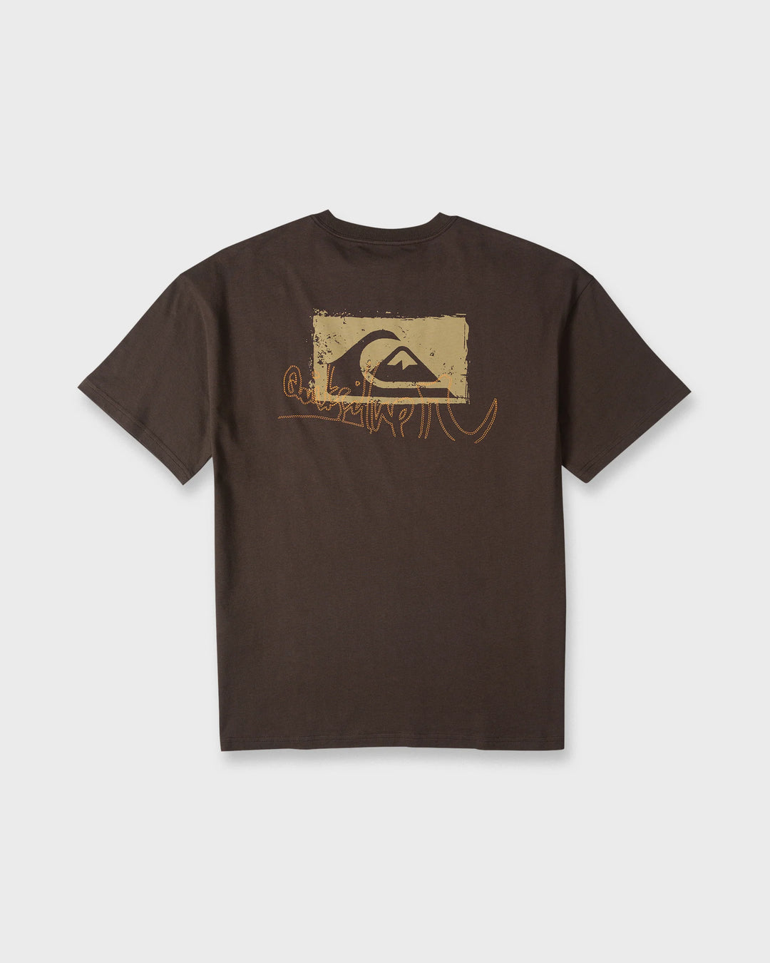 Quiksilver Men's Young Guns Impaired Embellishment Short Sleeve Cotton T-Shirt - Java - Sun Diego Boardshop