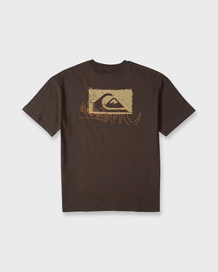 Quiksilver Men's Young Guns Impaired Embellishment Short Sleeve Cotton T-Shirt - Java - Sun Diego Boardshop