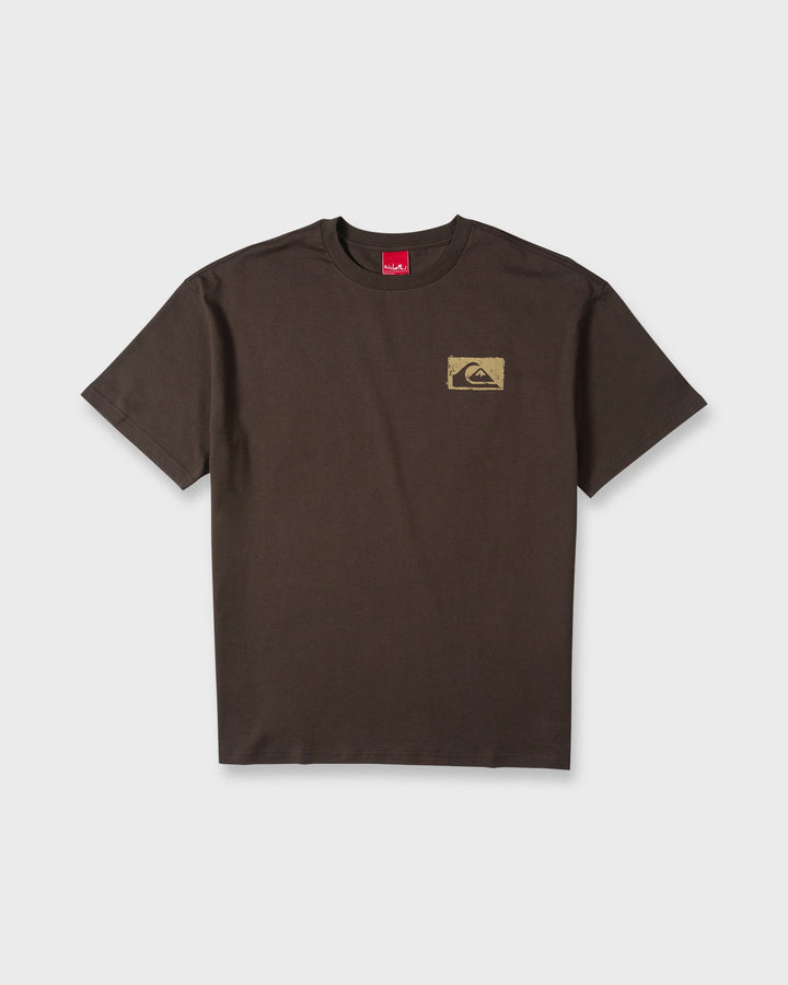 Quiksilver Men's Young Guns Impaired Embellishment Short Sleeve Cotton T-Shirt - Java - Sun Diego Boardshop