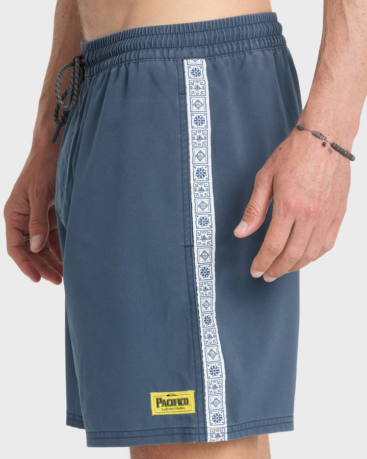 Quiksilver Men's Pacifico Talavera Volley Swim Trunks - Dark Denim - Sun Diego Boardshop