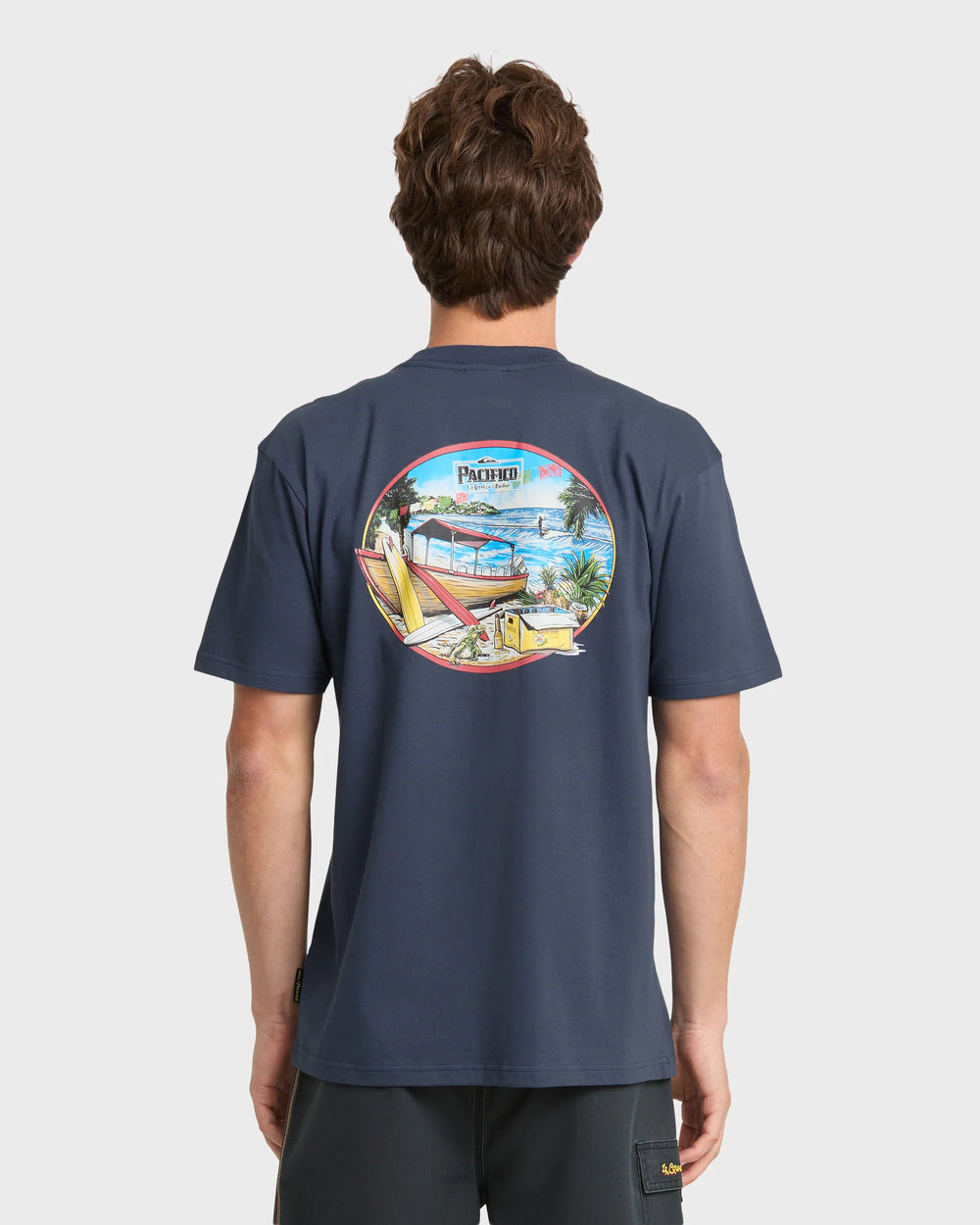Quiksilver Men's Pacifico Sayulita Cruising Short Sleeve Knit T-Shirt - Navy - Sun Diego Boardshop