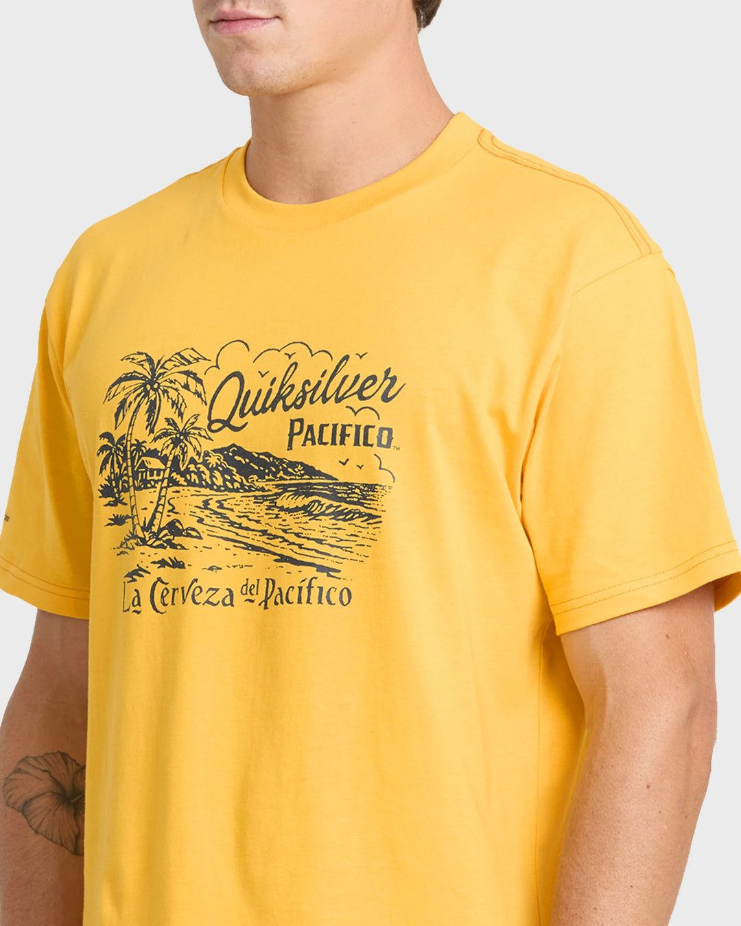 Quiksilver Men's Pacifico Coastal Paradise Short Sleeve Knit T-Shirt - Sunshine - Sun Diego Boardshop