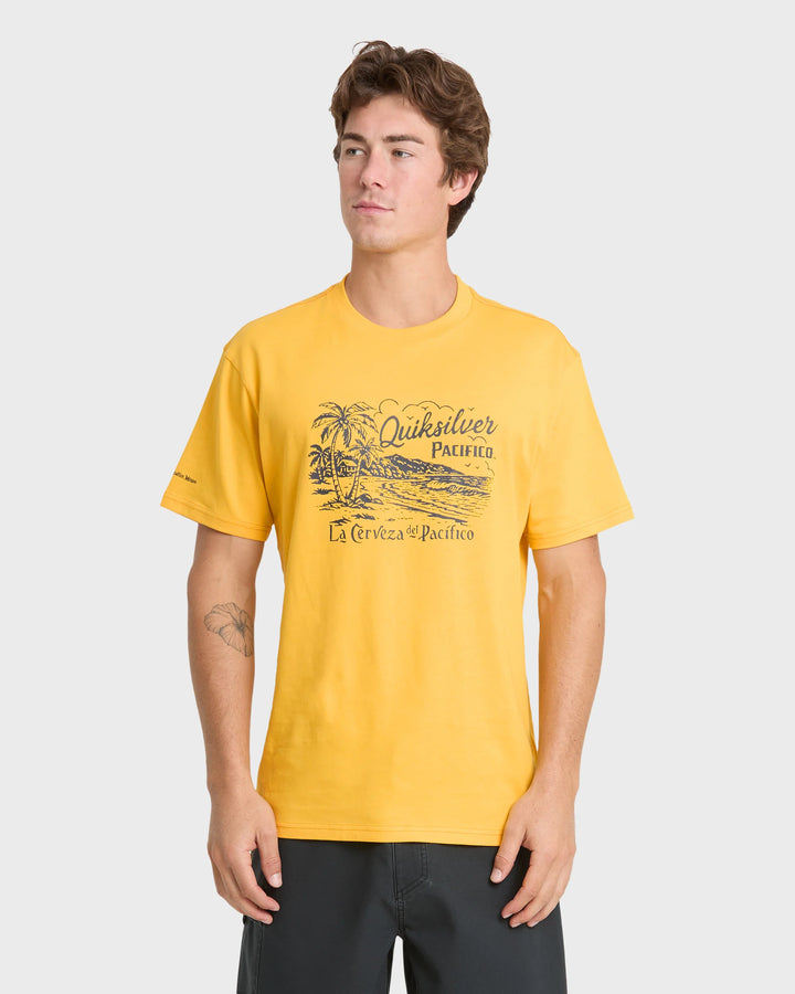 Quiksilver Men's Pacifico Coastal Paradise Short Sleeve Knit T-Shirt - Sunshine - Sun Diego Boardshop