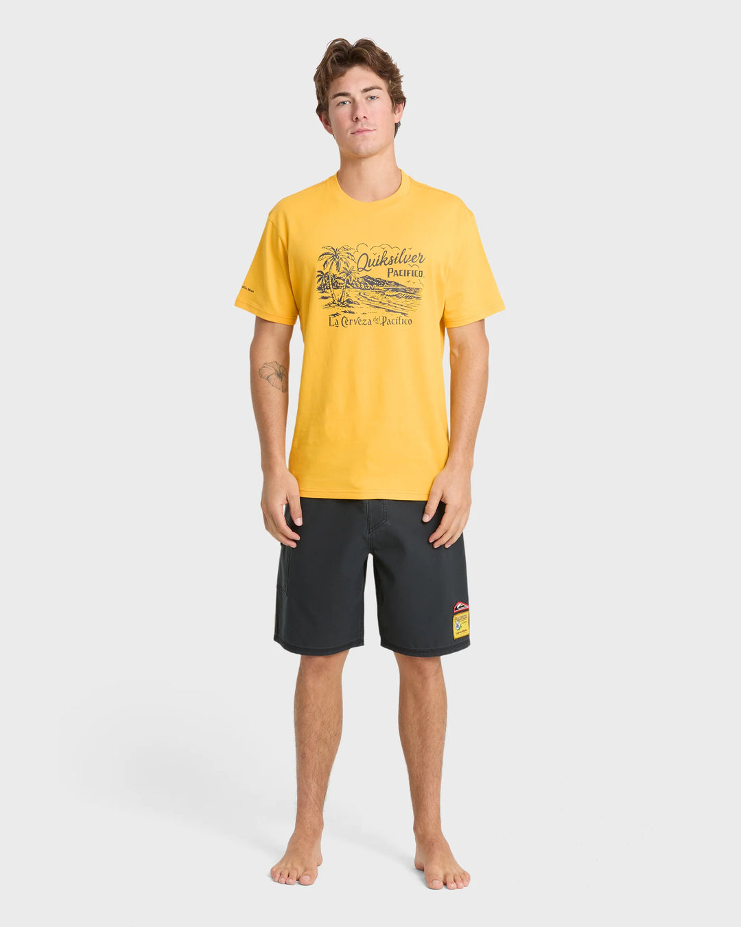 Quiksilver Men's Pacifico Coastal Paradise Short Sleeve Knit T-Shirt - Sunshine - Sun Diego Boardshop