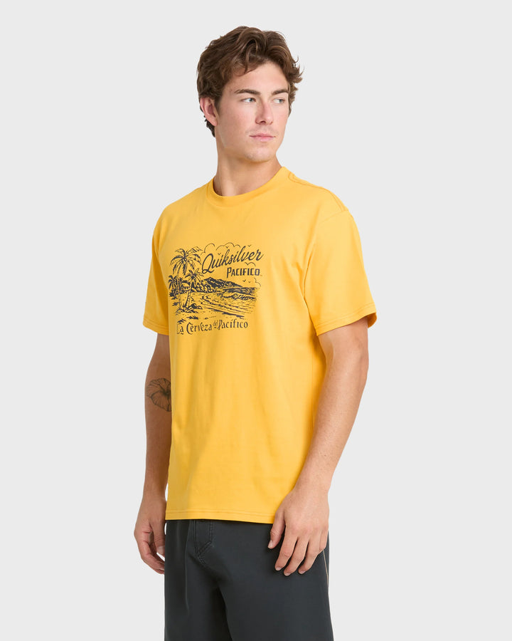 Quiksilver Men's Pacifico Coastal Paradise Short Sleeve Knit T-Shirt - Sunshine - Sun Diego Boardshop