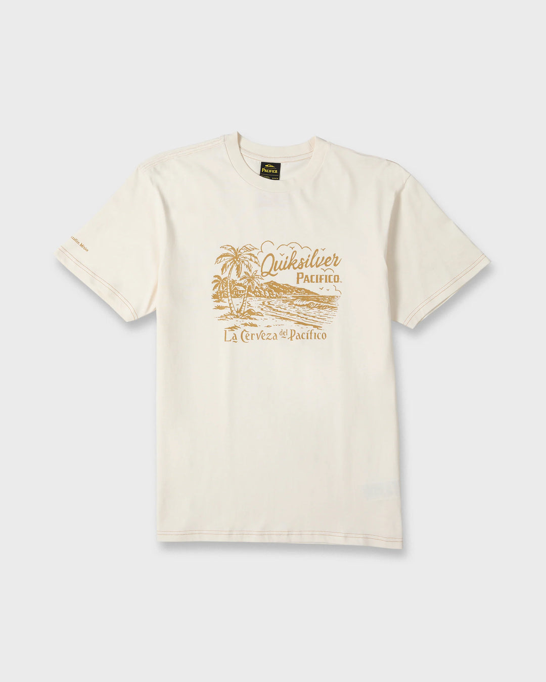 Quiksilver Men's Pacifico Coastal Paradise Short Sleeve Cotton T-Shirt - Tofu - Sun Diego Boardshop
