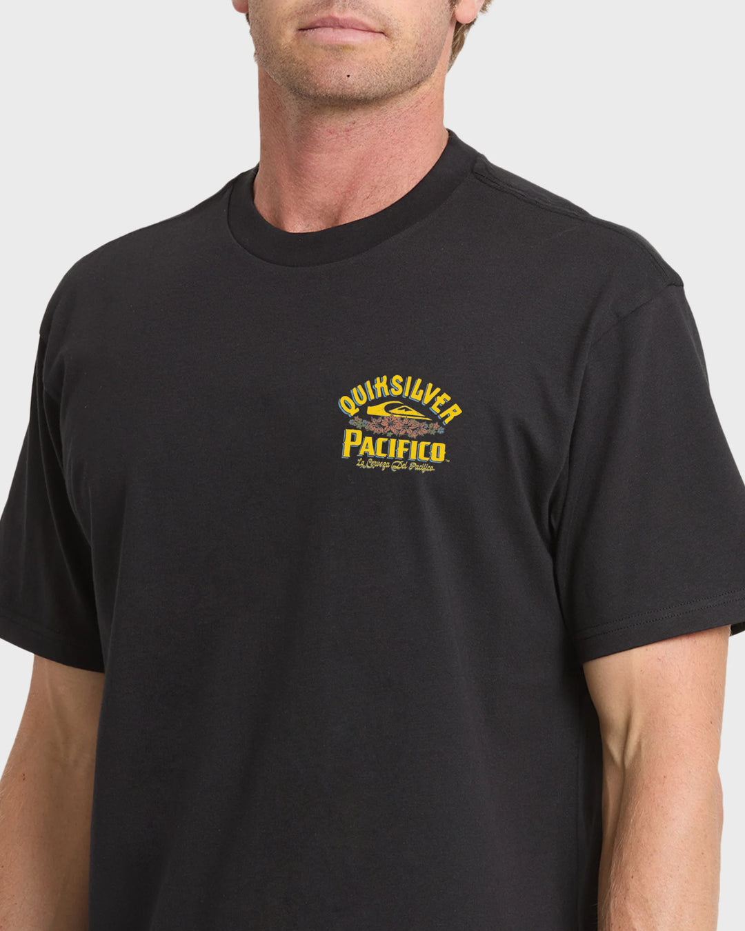 Quiksilver Men's Pacifico Signage Short Sleeve Knit T-Shirt - Black - Sun Diego Boardshop
