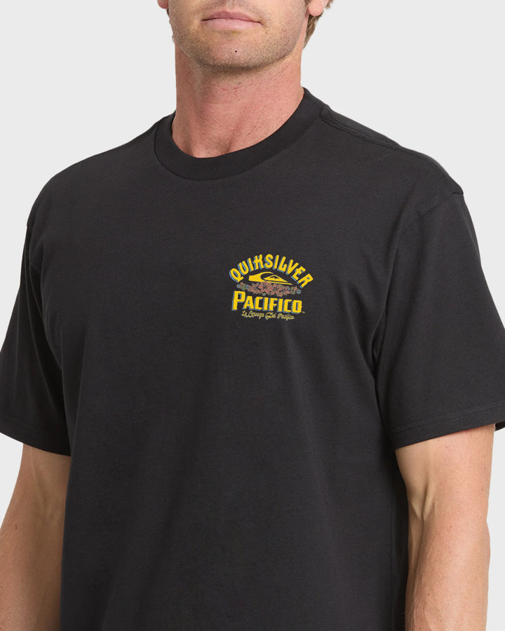 Quiksilver Men's Pacifico Signage Short Sleeve Knit T-Shirt - Black - Sun Diego Boardshop
