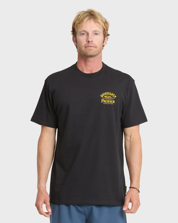 Quiksilver Men's Pacifico Signage Short Sleeve Knit T-Shirt - Black - Sun Diego Boardshop