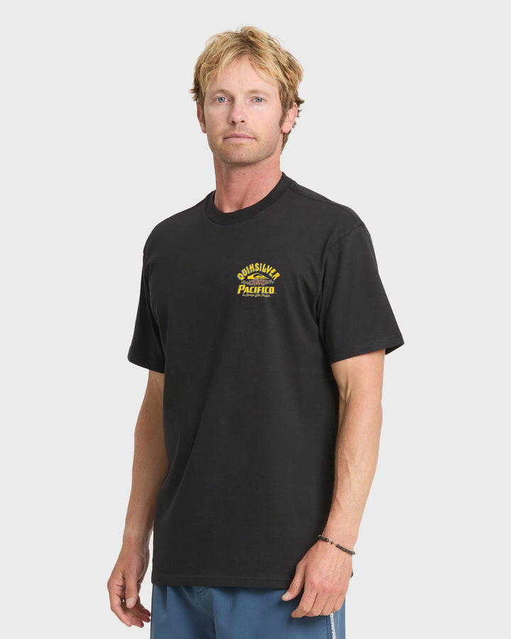 Quiksilver Men's Pacifico Signage Short Sleeve Knit T-Shirt - Black - Sun Diego Boardshop