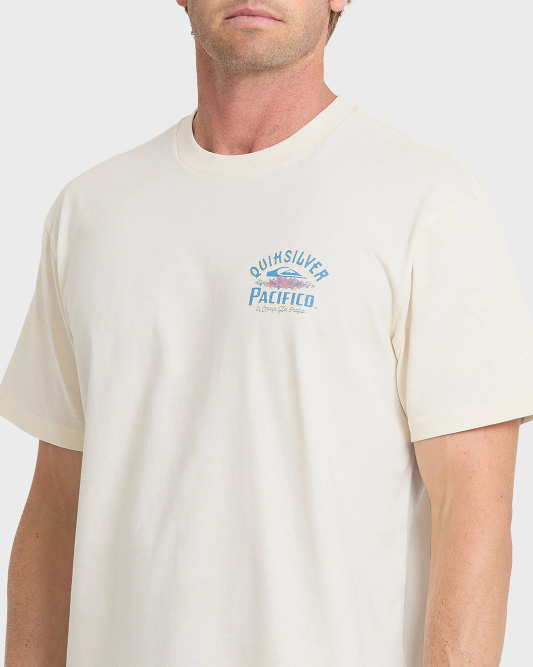 Quiksilver Men's Pacifico Signage Short Sleeve Knit T-Shirt - Tofu - Sun Diego Boardshop