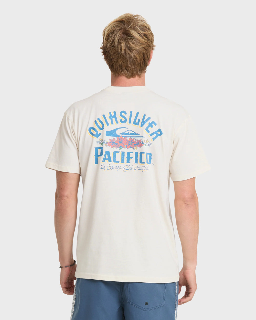 Quiksilver Men's Pacifico Signage Short Sleeve Knit T-Shirt - Tofu - Sun Diego Boardshop