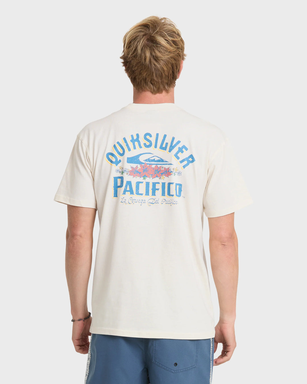 Quiksilver Men's Pacifico Signage Short Sleeve Knit T-Shirt - Tofu - Sun Diego Boardshop