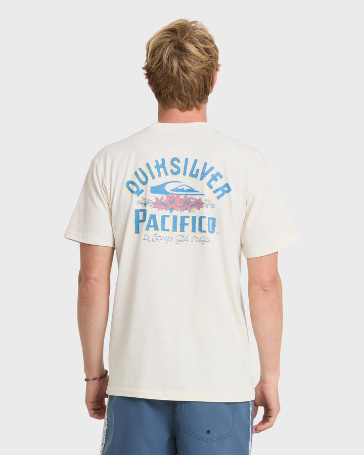 Quiksilver Men's Pacifico Signage Short Sleeve Knit T-Shirt - Tofu - Sun Diego Boardshop