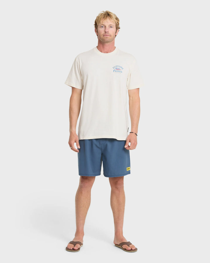 Quiksilver Men's Pacifico Signage Short Sleeve Knit T-Shirt - Tofu - Sun Diego Boardshop