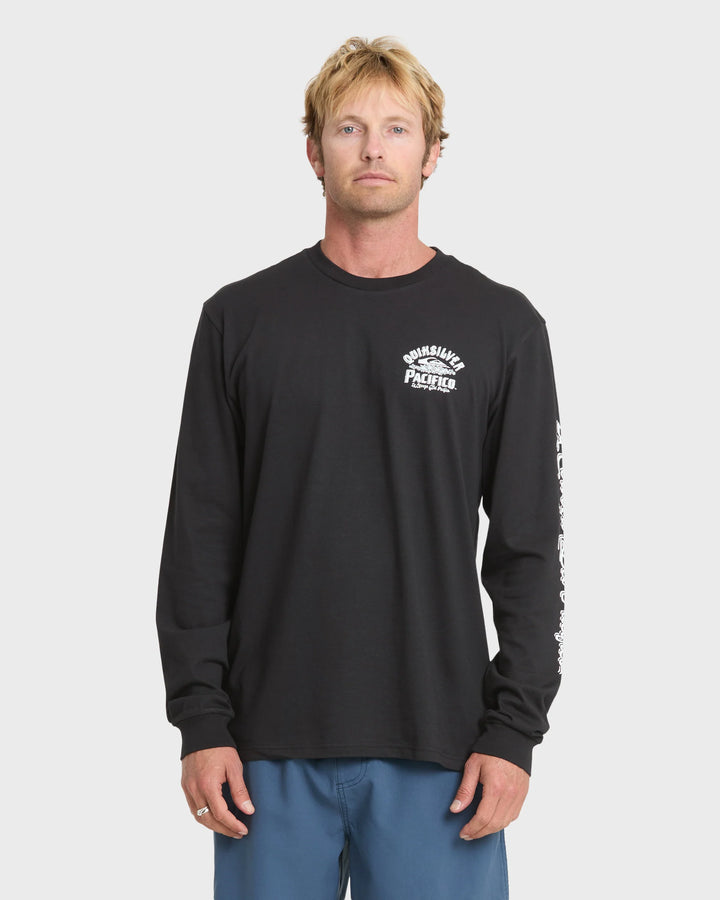 Quiksilver Men's Pacifico Signage Long Sleeve Knit T-Shirt - Black - Sun Diego Boardshop