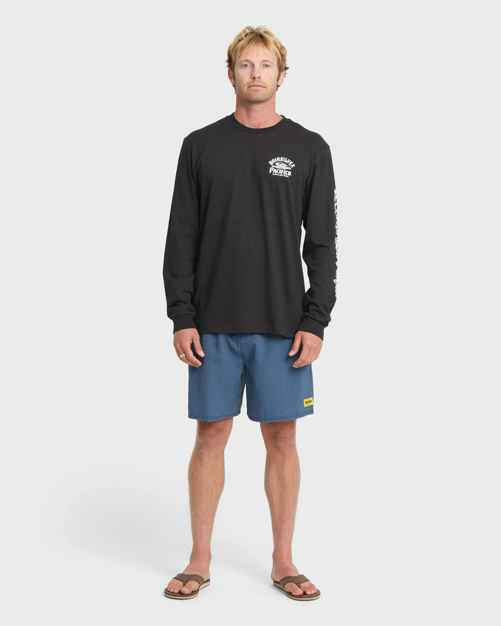 Quiksilver Men's Pacifico Signage Long Sleeve Knit T-Shirt - Black - Sun Diego Boardshop