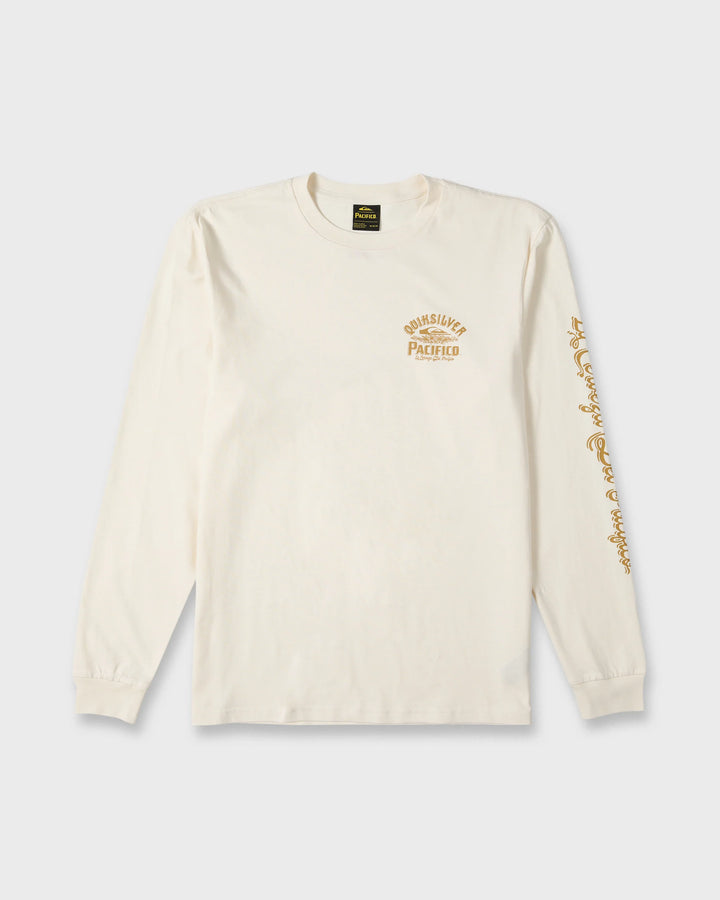 Quiksilver Men's Pacifico Signage Long Sleeve Knit T-Shirt - Tofu - Sun Diego Boardshop