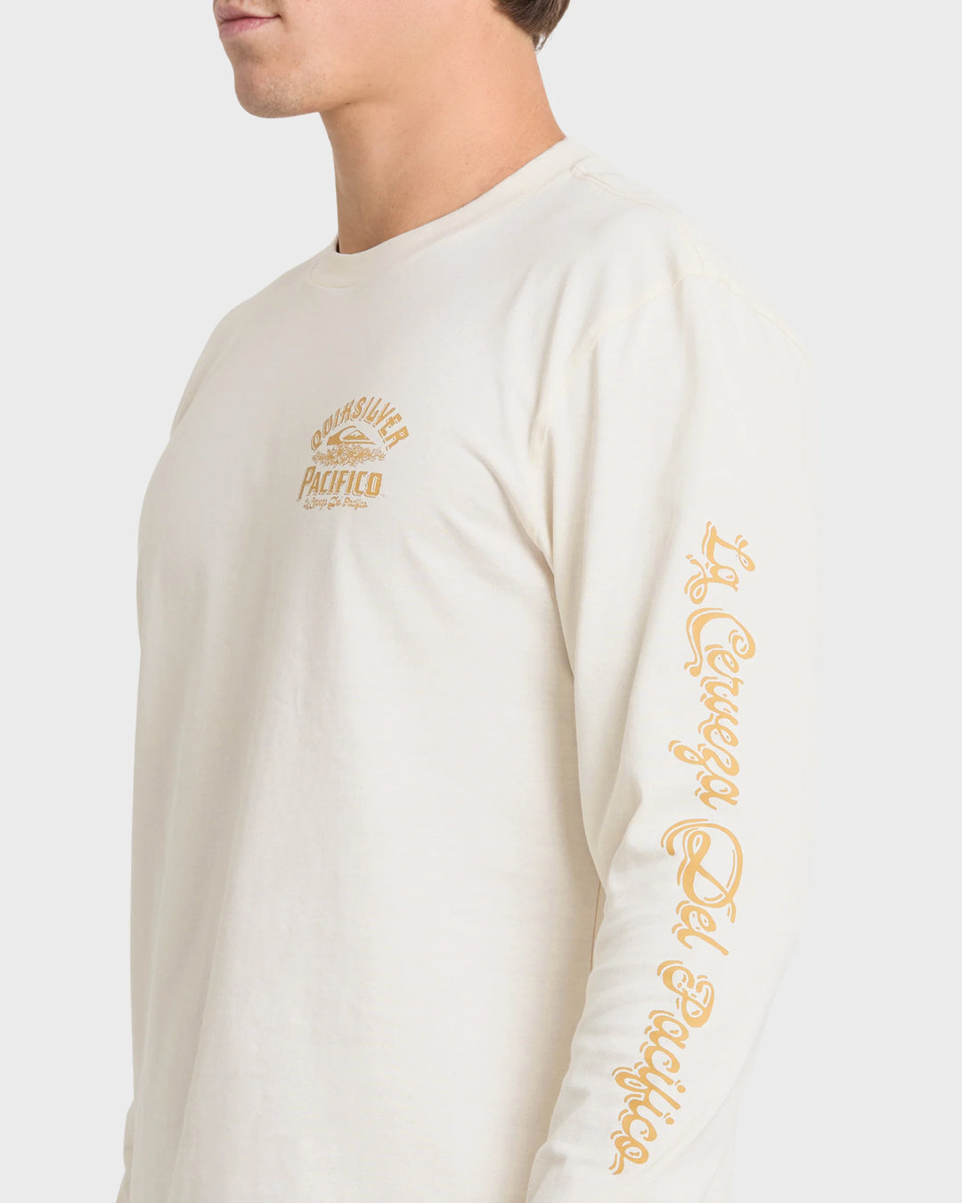 Quiksilver Men's Pacifico Signage Long Sleeve Knit T-Shirt - Tofu - Sun Diego Boardshop