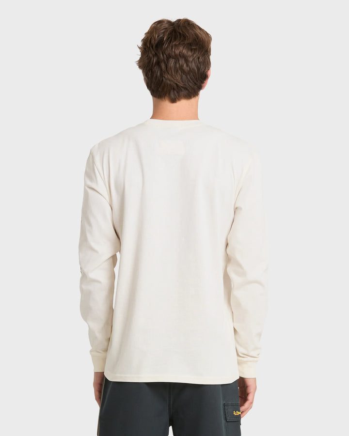 Quiksilver Men's Pacifico Signage Long Sleeve Knit T-Shirt - Tofu - Sun Diego Boardshop
