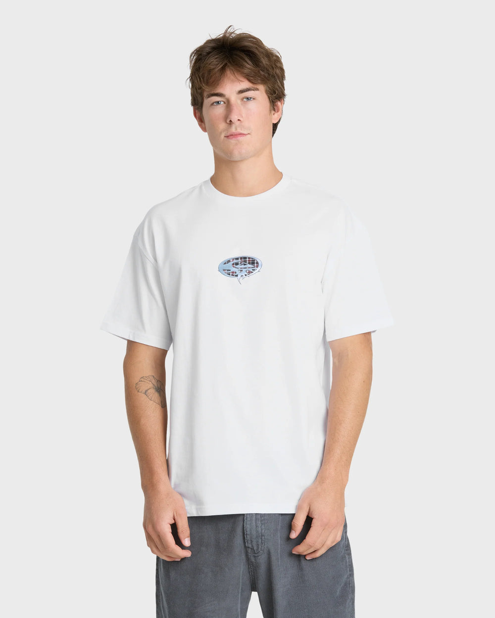 Quiksilver Men's Chrome Thorn Mercury Short Sleeve Knit T-Shirt - White - Sun Diego Boardshop