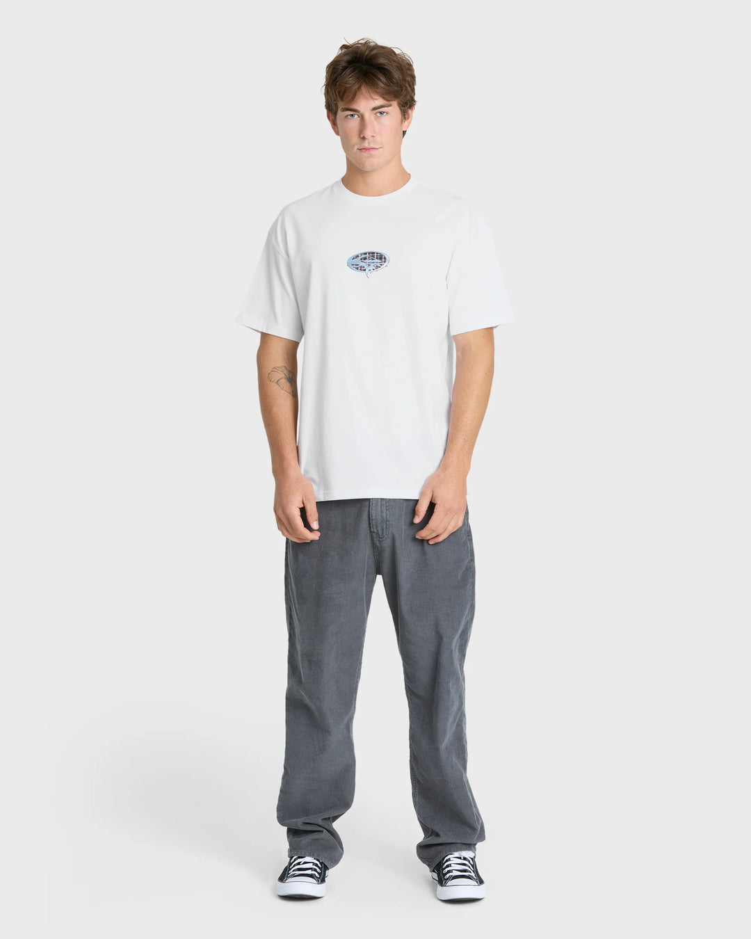 Quiksilver Men's Chrome Thorn Mercury Short Sleeve Knit T-Shirt - White - Sun Diego Boardshop