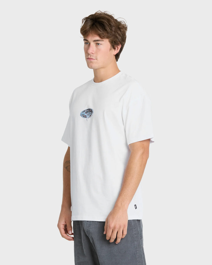 Quiksilver Men's Chrome Thorn Mercury Short Sleeve Knit T-Shirt - White - Sun Diego Boardshop