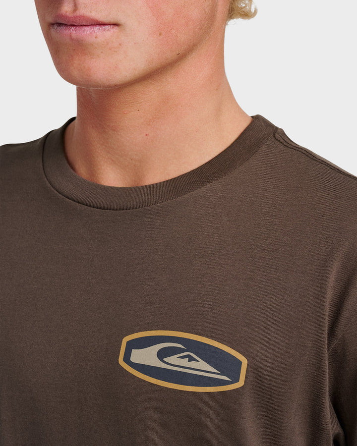 Quiksilver Stadium Emblem Classic T-Shirt - Chocolate Brown Cbro