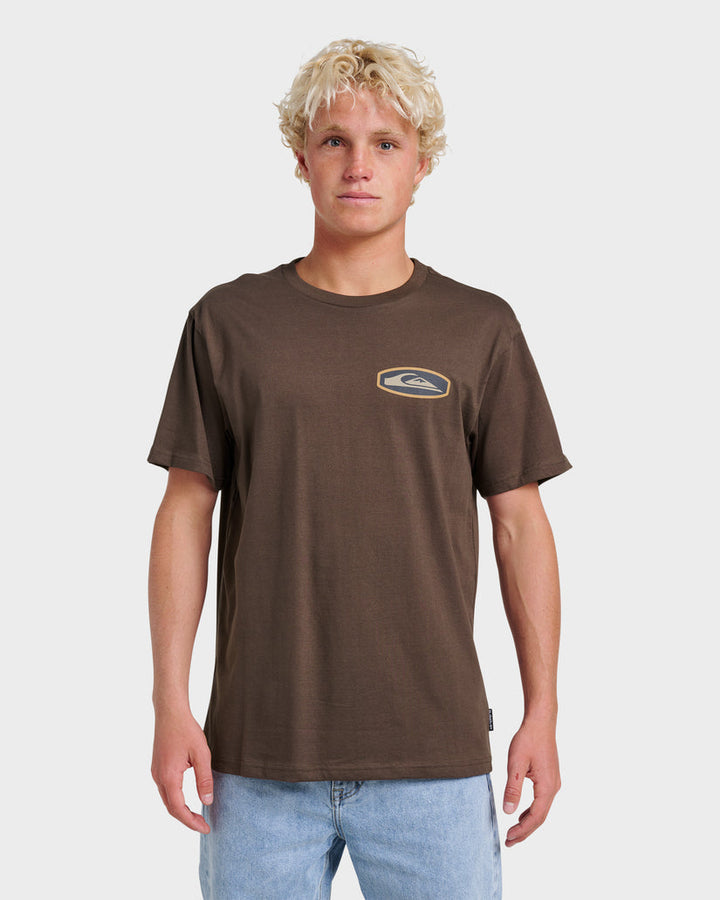 Quiksilver Stadium Emblem Classic T-Shirt - Chocolate Brown Cbro