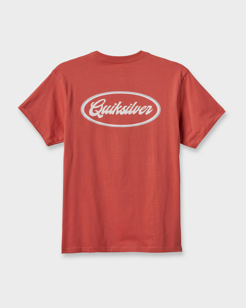 Quiksilver Mechanics Script Classic T-Shirt - Mineral Red Mrr