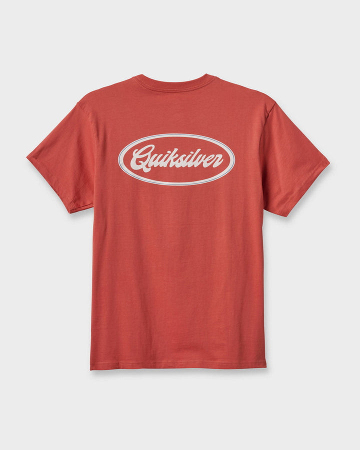 Quiksilver Mechanics Script Classic T-Shirt - Mineral Red Mrr
