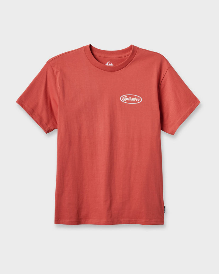 Quiksilver Mechanics Script Classic T-Shirt - Mineral Red Mrr