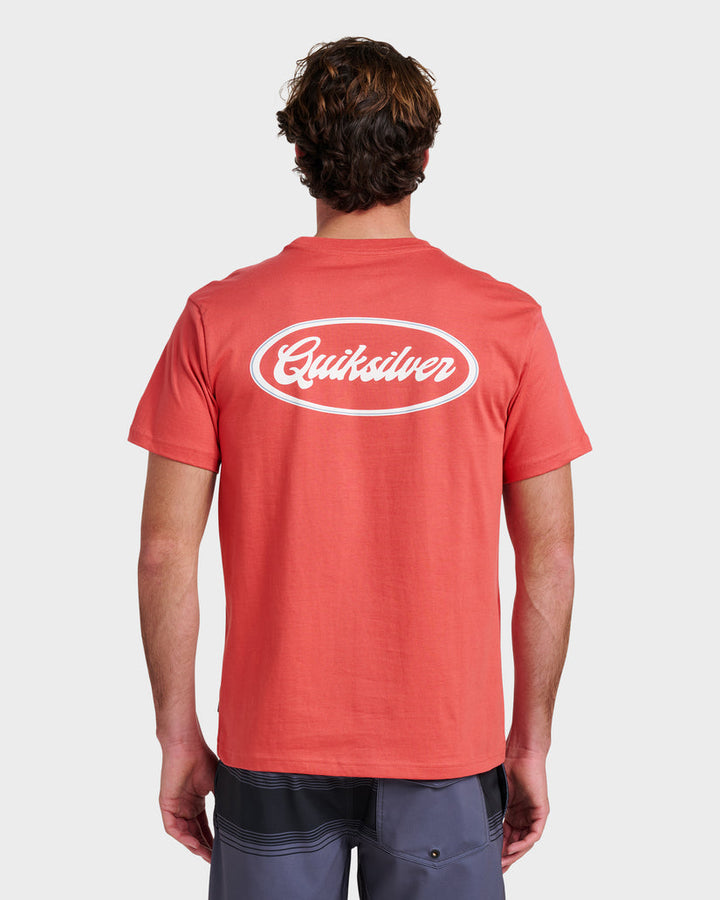 Quiksilver Mechanics Script Classic T-Shirt - Mineral Red Mrr