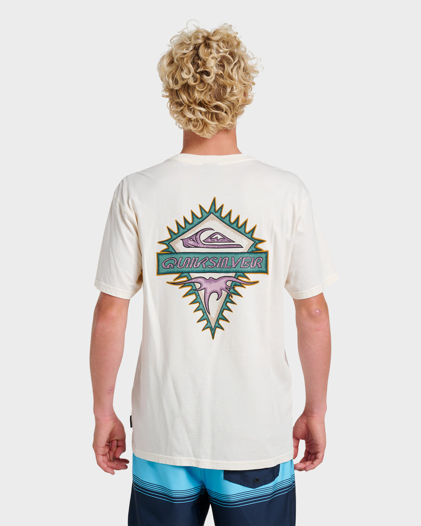 Quiksilver Liberty Spikes Pigment Dye T-Shirt - Snow White Sne