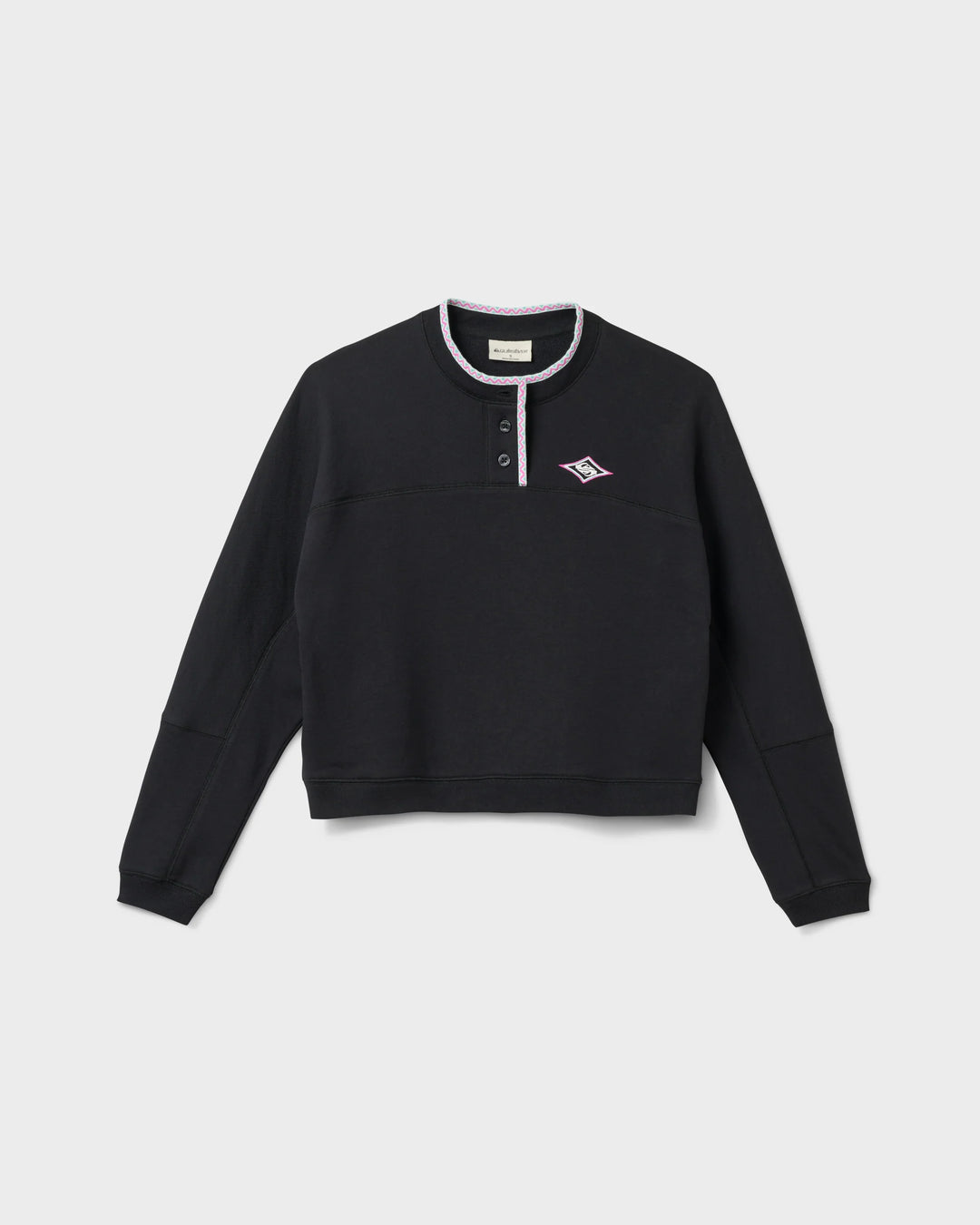 Quiksilver Women's Shallow Waters Henley Sweatshirt - Black - Sun Diego Boardshop