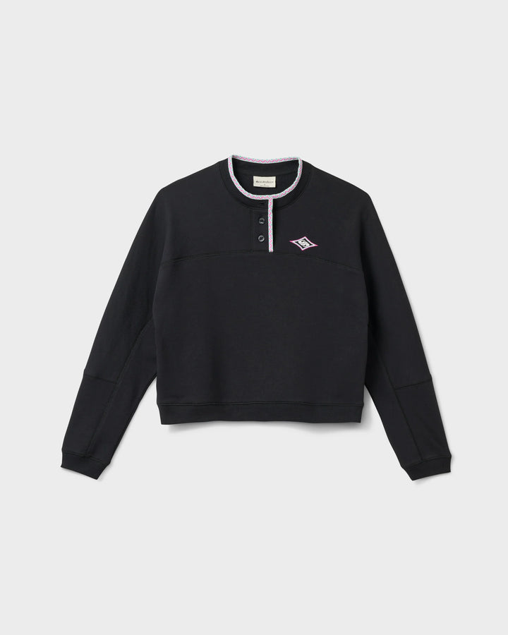 Quiksilver Women's Shallow Waters Henley Sweatshirt - Black - Sun Diego Boardshop