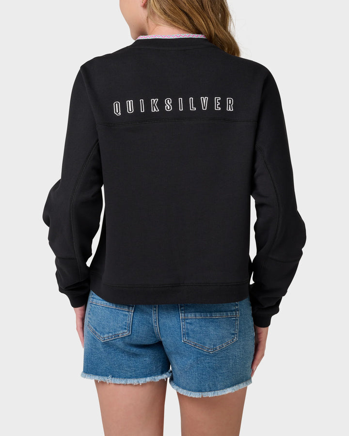 Quiksilver Women's Shallow Waters Henley Sweatshirt - Black - Sun Diego Boardshop