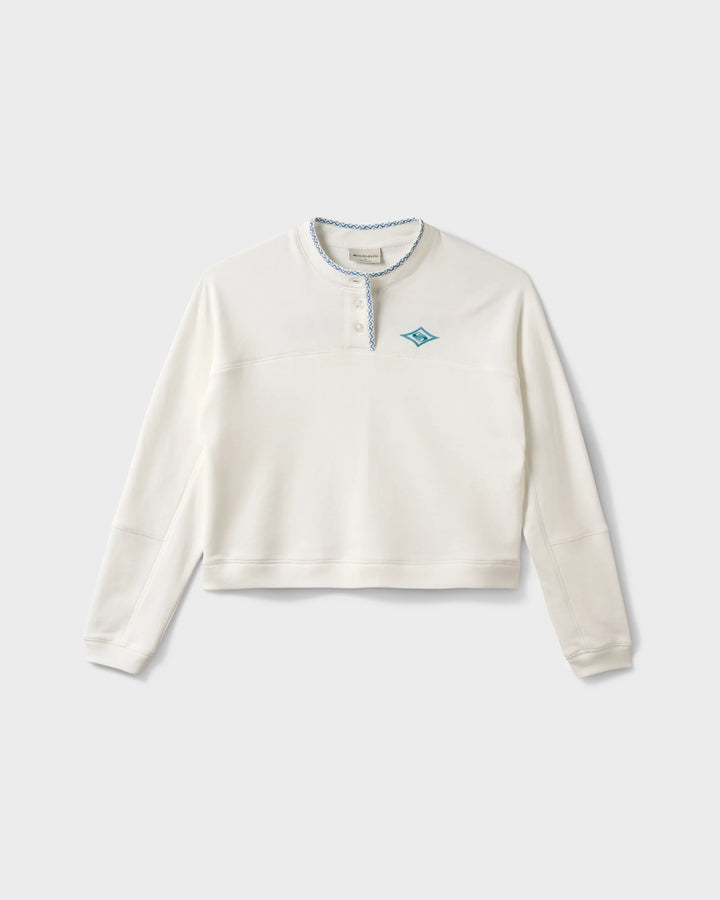 Quiksilver Women's Shallow Waters Henley Sweatshirt - White - Sun Diego Boardshop